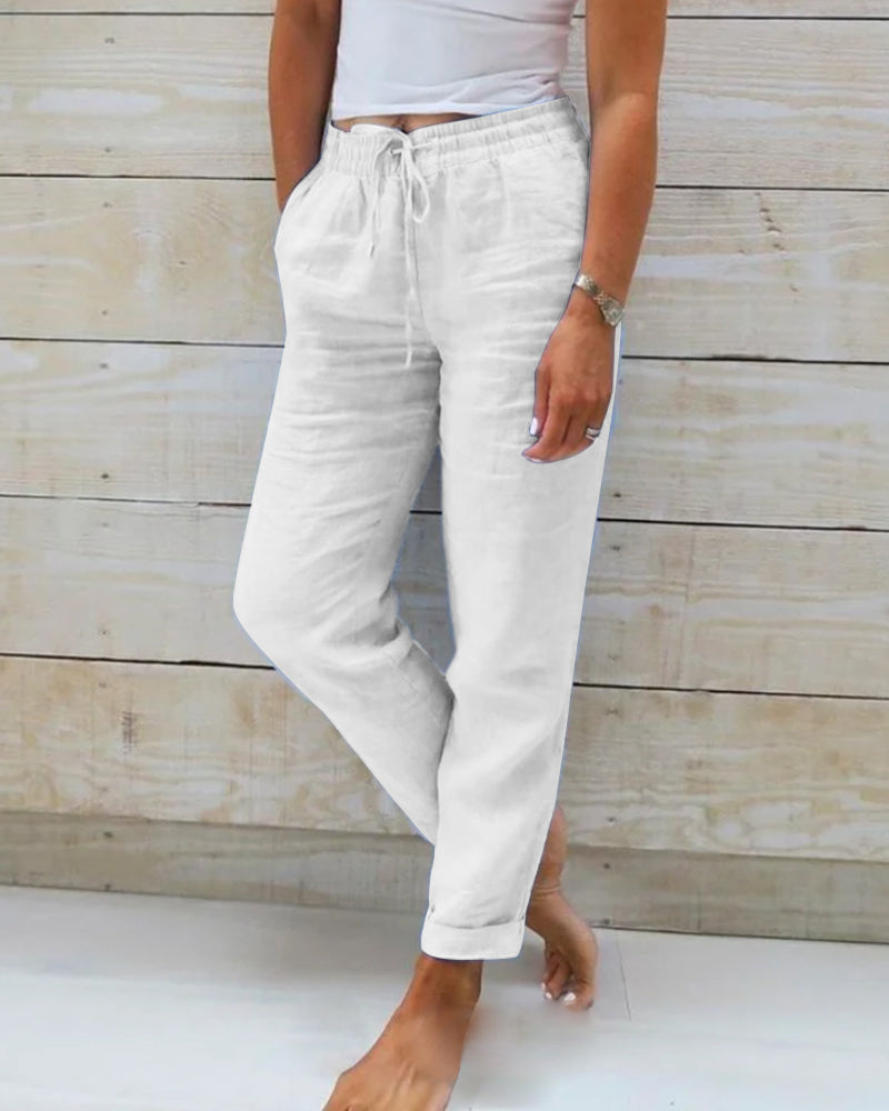 Allison™ | Luxe Cotton-Linen Tailored Trousers