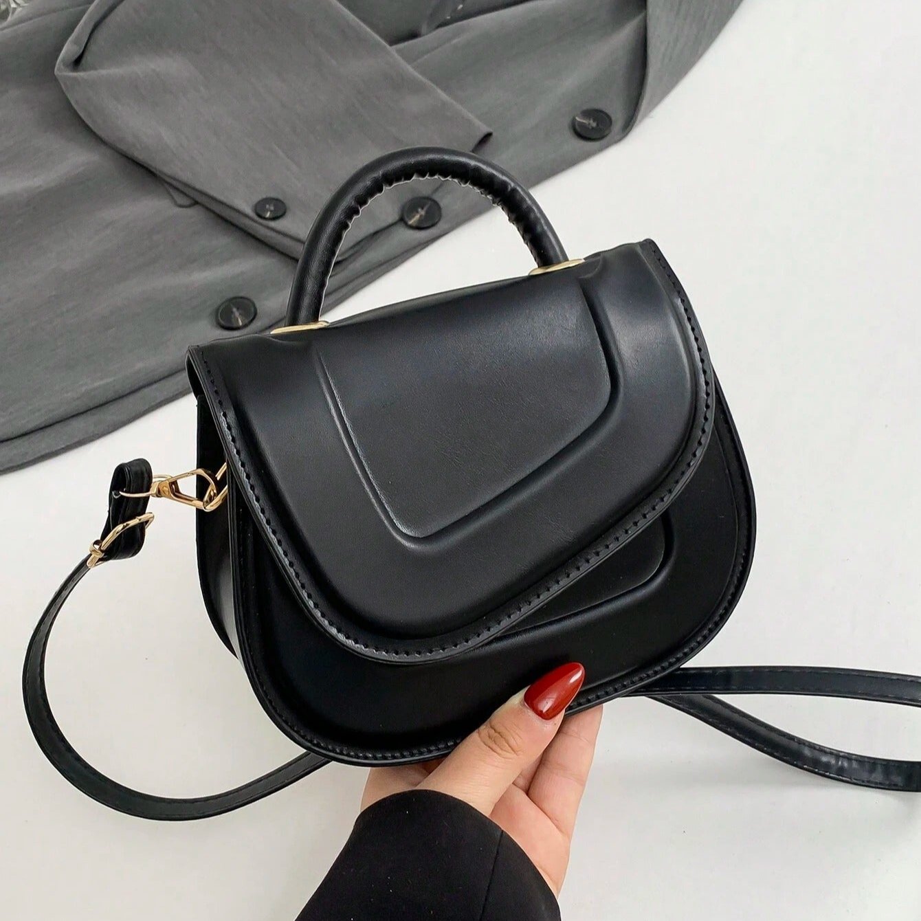 Briella® | Luxe Statement Minimalist Saddle Bag