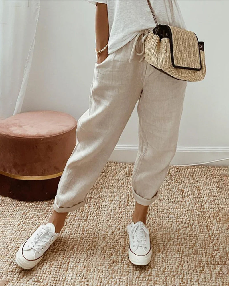 Ely™ | Anti Sweat Luxe Linen Pants