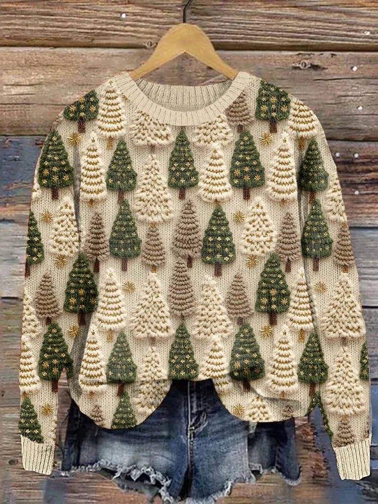 Veronica | Sweater with Christmas Trees