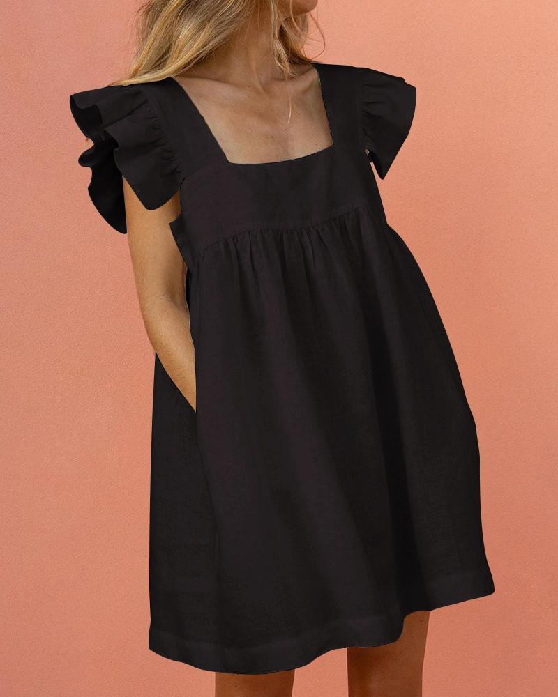 Mikaella™ - Effortless Flutter-Sleeve Dress