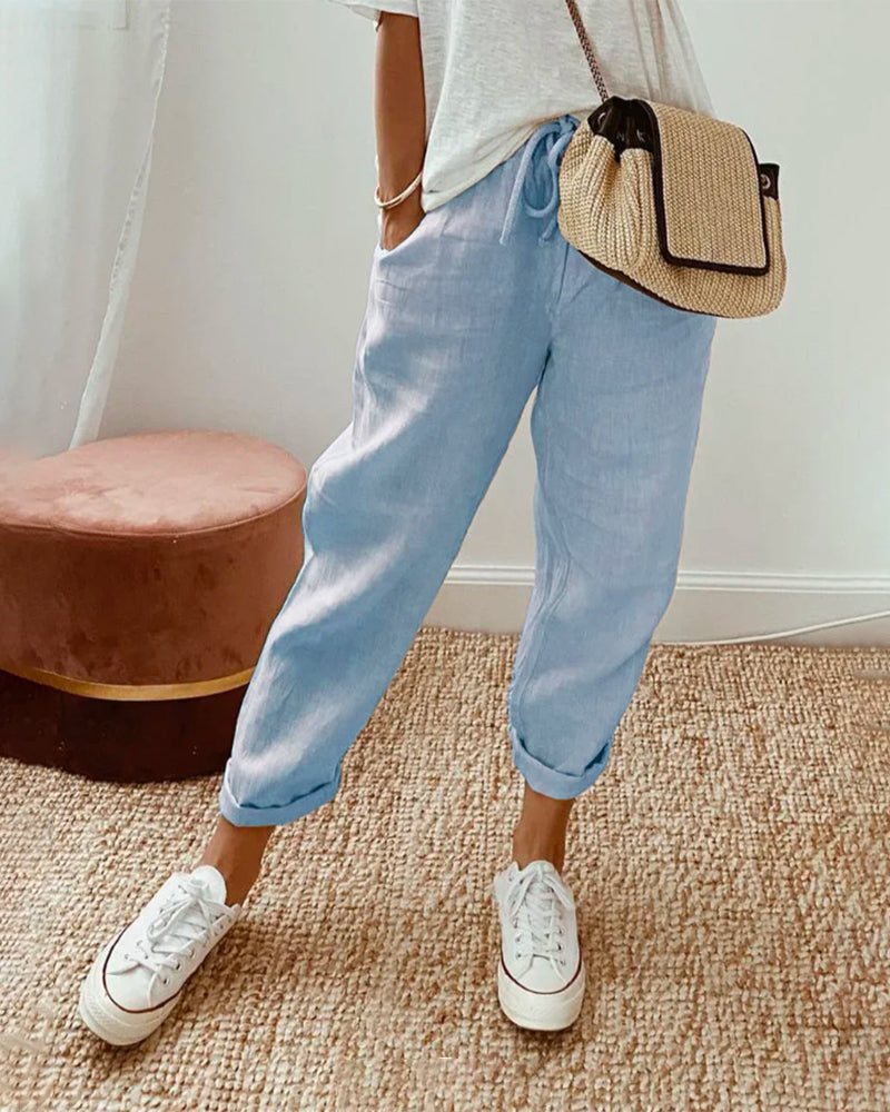 Ely™ | Anti Sweat Luxe Linen Pants