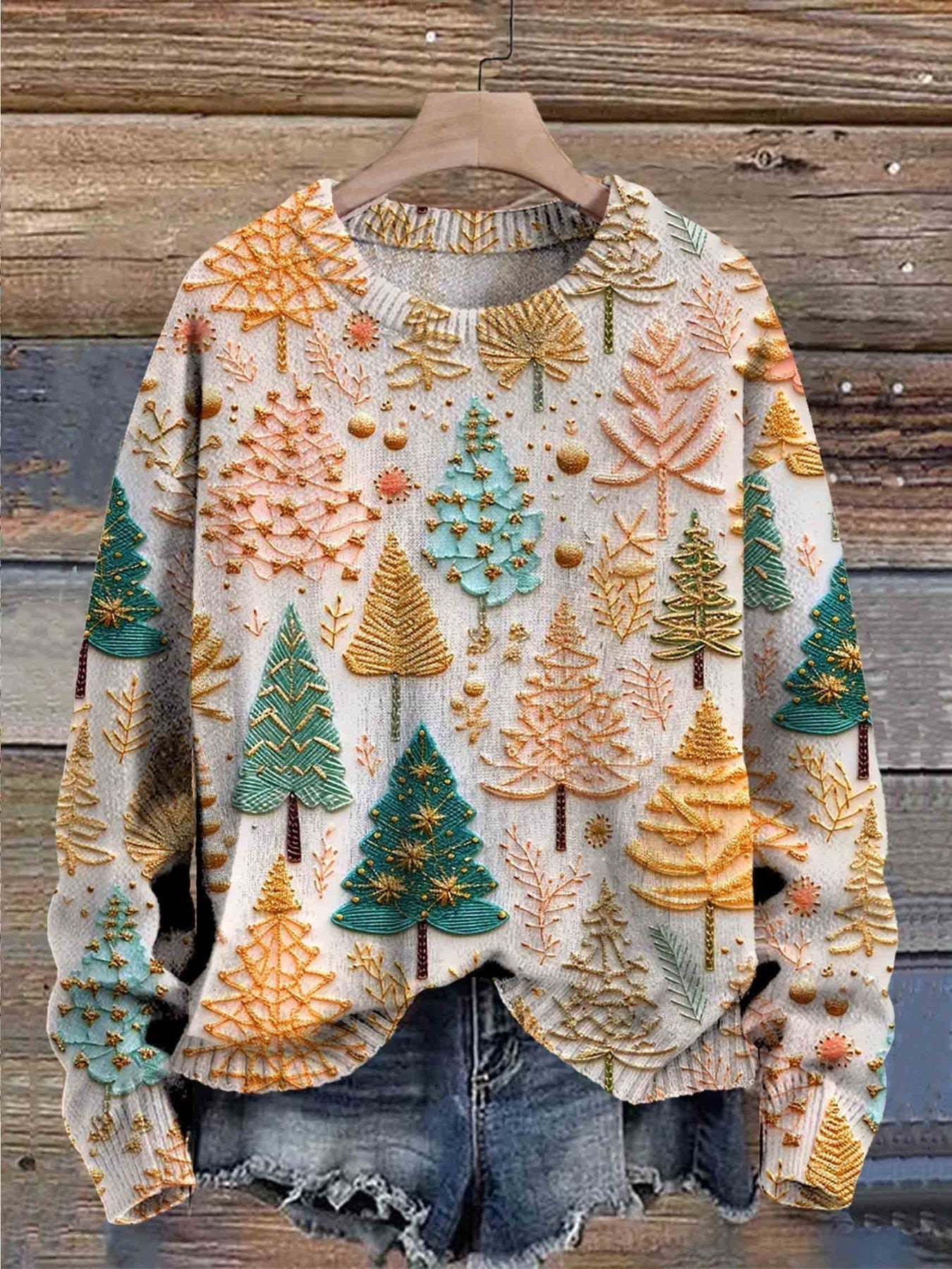 Veronica | Sweater with Christmas Trees