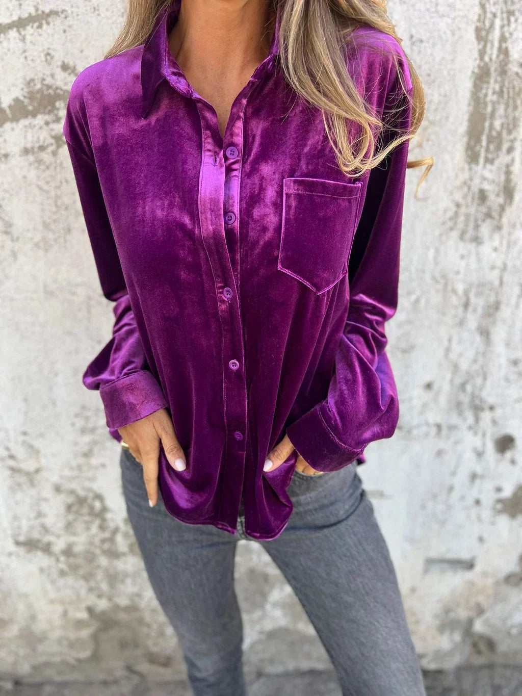 Fleur | Elegant Velvet Shirt