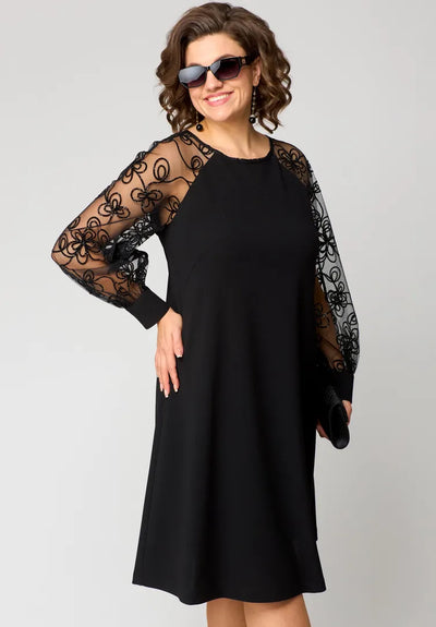 Roselle™ - Lace-Sleeve Dress