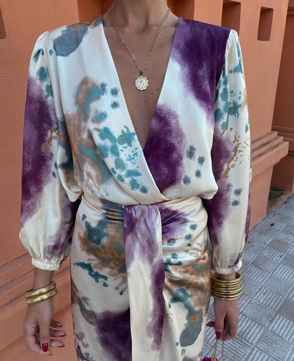 Shannon™ - Tie-Dye Wrap Dress