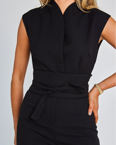 Jeann™ - Elegant Belted Jumpsuit