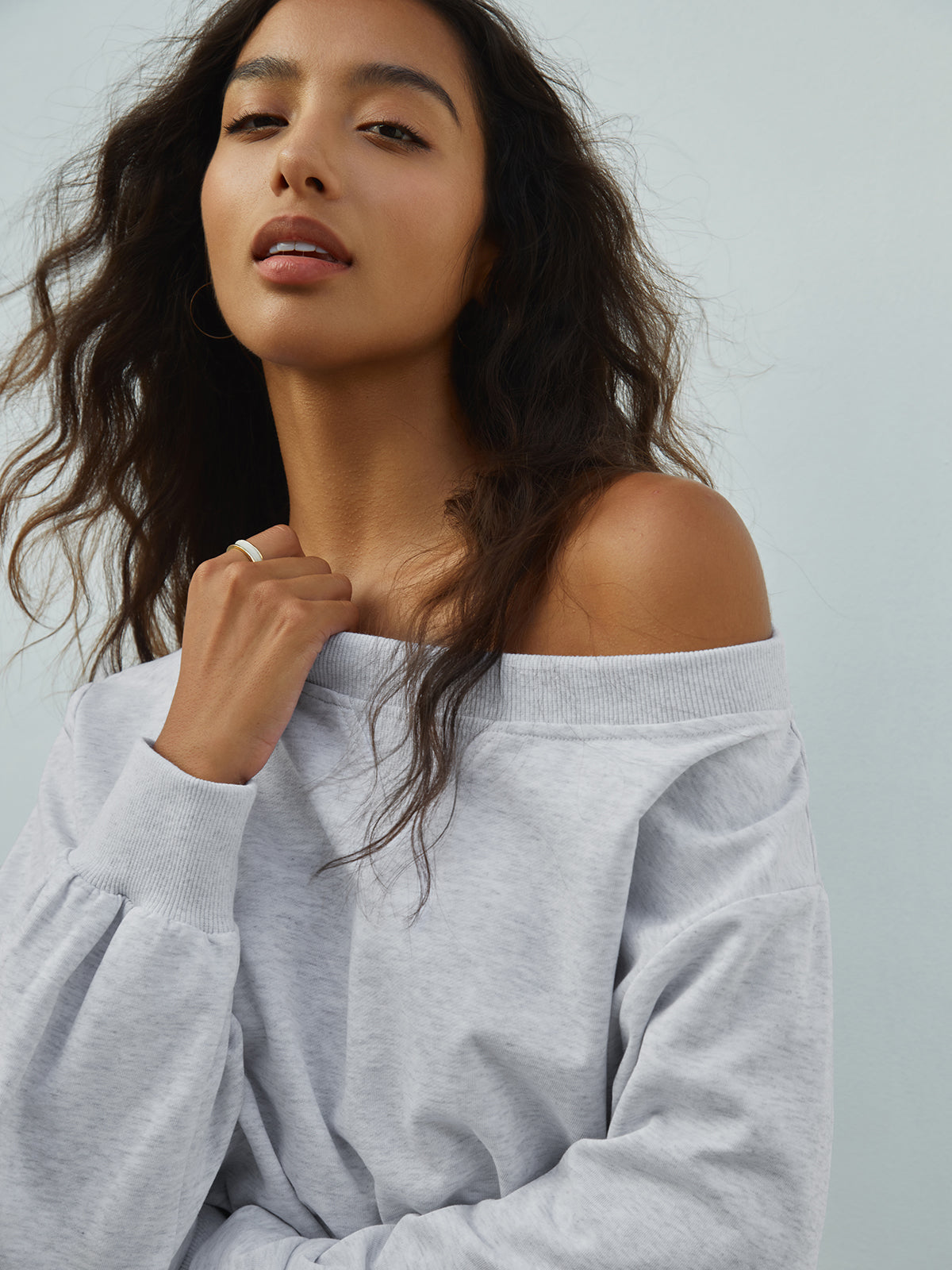 ELLA - Asymmetric Off Shoulder Sweatshirt