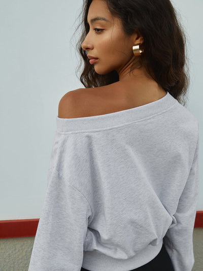 ELLA - Asymmetric Off Shoulder Sweatshirt