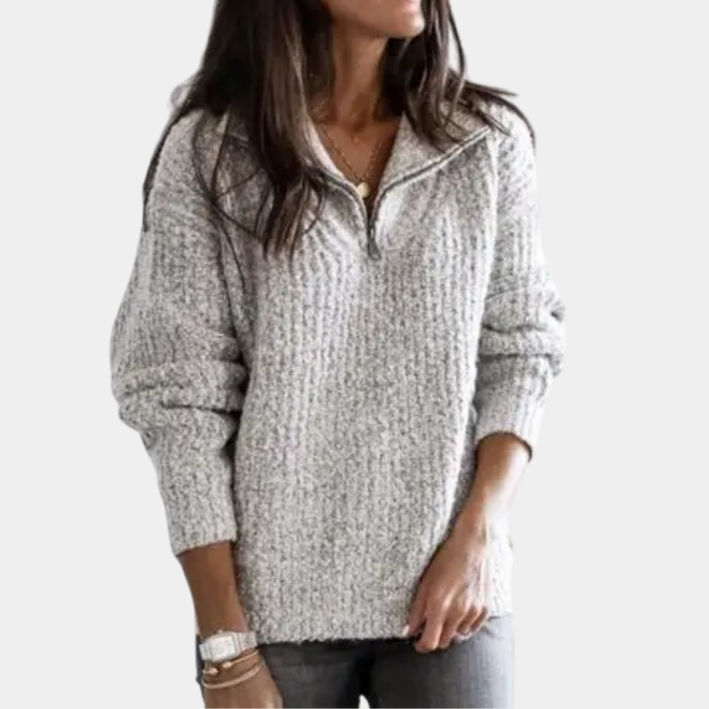 Adrianna - Women's Sweater with Half Zip