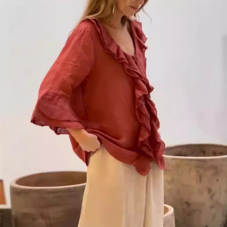 Cherry™ - Stylish Ruffled Blouse