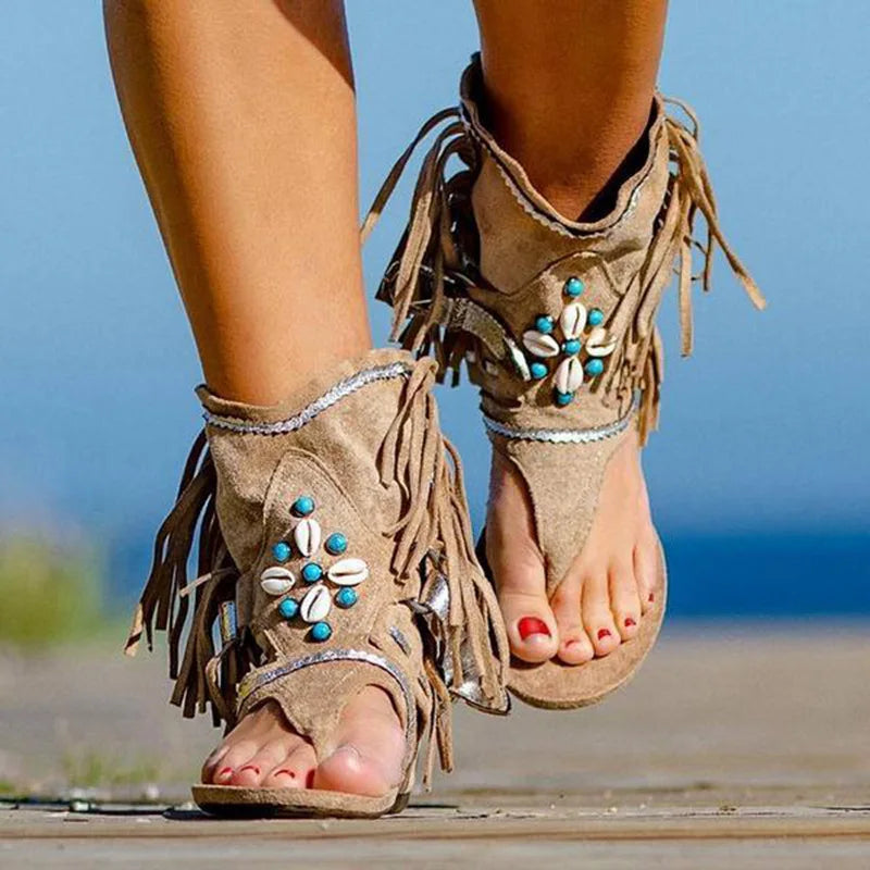 Hera - Fringe Boho Sandals