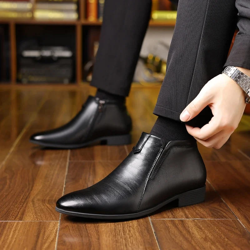 Pierre | Stylish Leather Boots with Zip