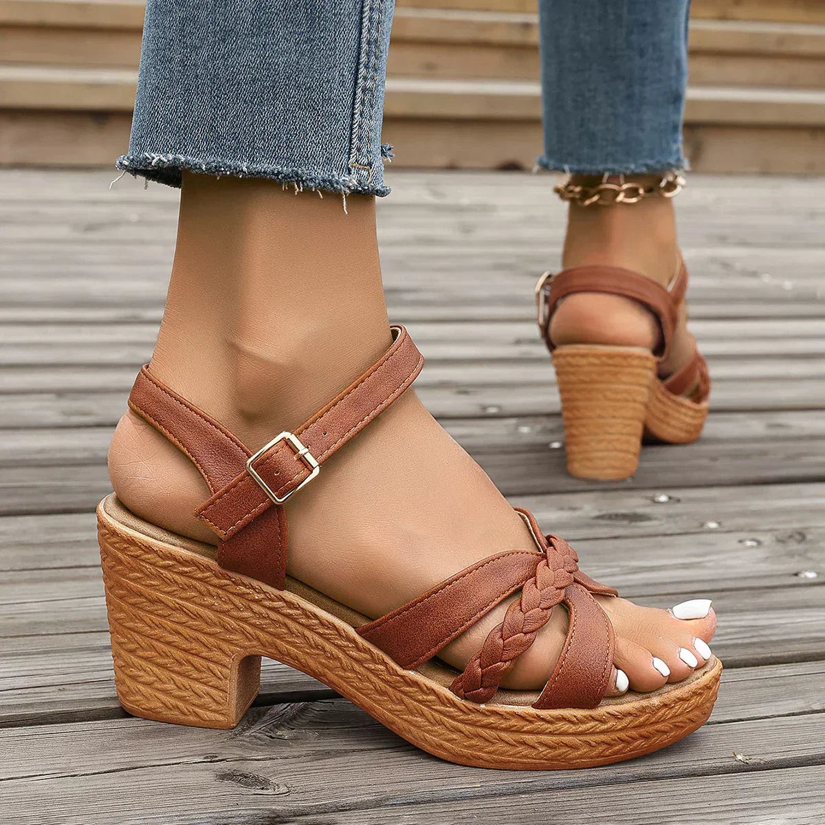 Landon™| Orthopedic Mid Heel Sandals