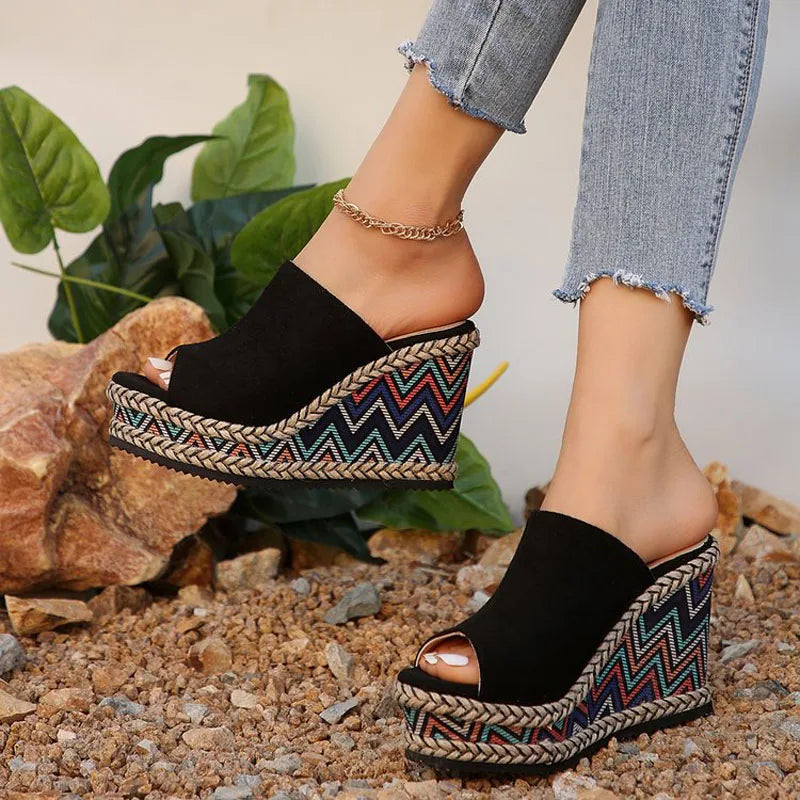 Zelina - Boho Wedge Sandals