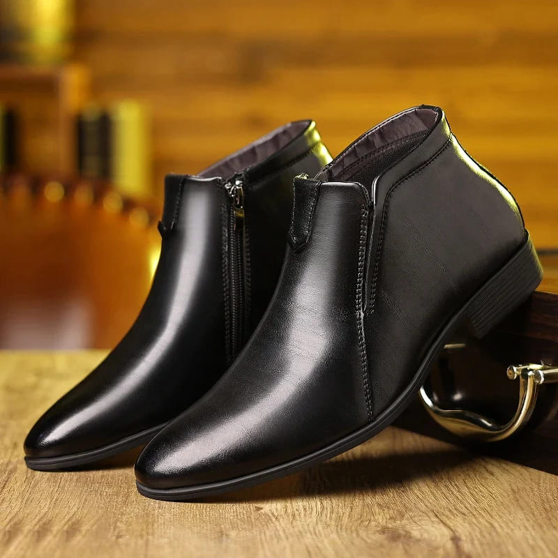 Pierre | Stylish Leather Boots with Zip