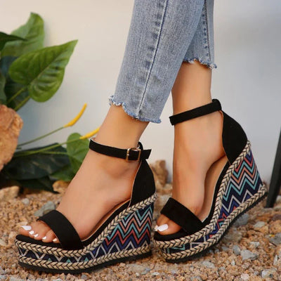 Zelina - Boho Wedge Sandals