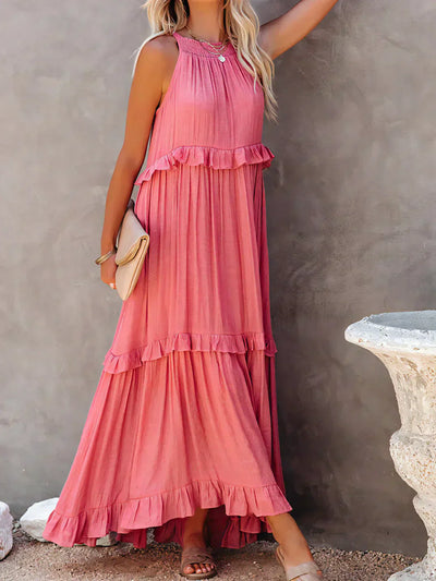 Emilia™ - Halter Ruffle Maxi Dress