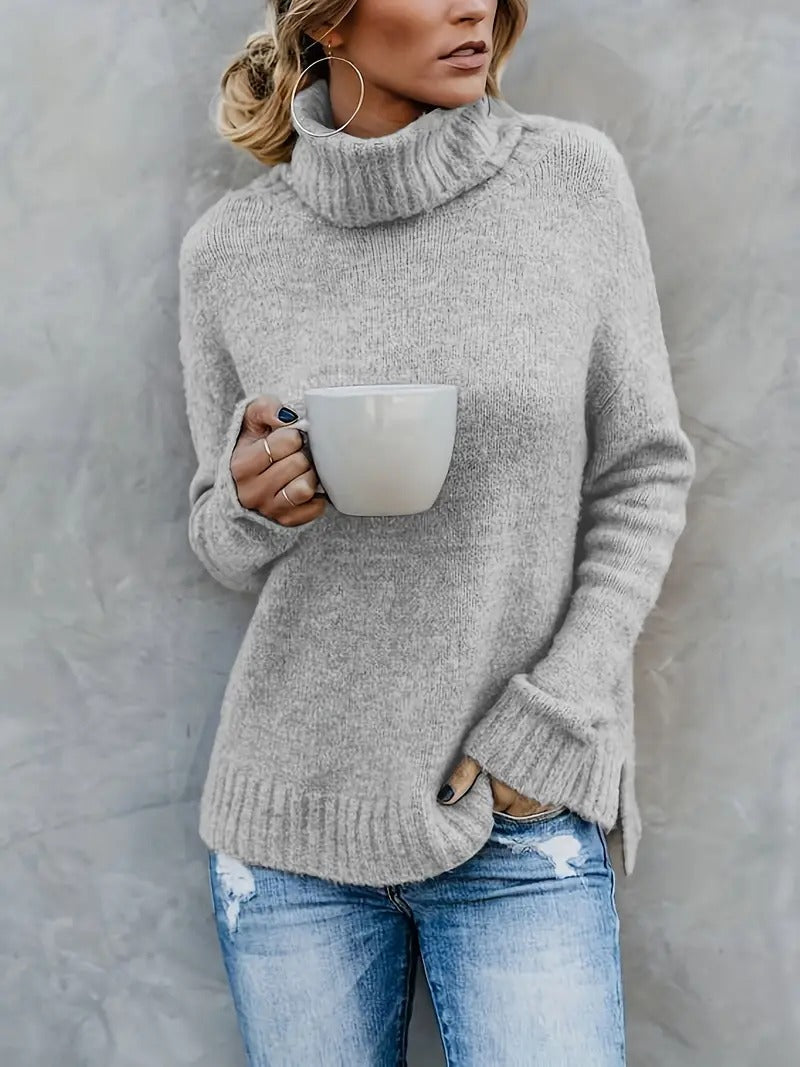 Emma - Slit Sleeve Turtleneck Sweater