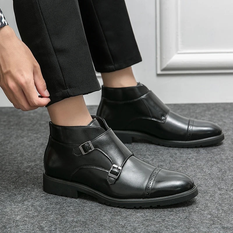 Darell™ | Leather Boots with Double Monk Strap