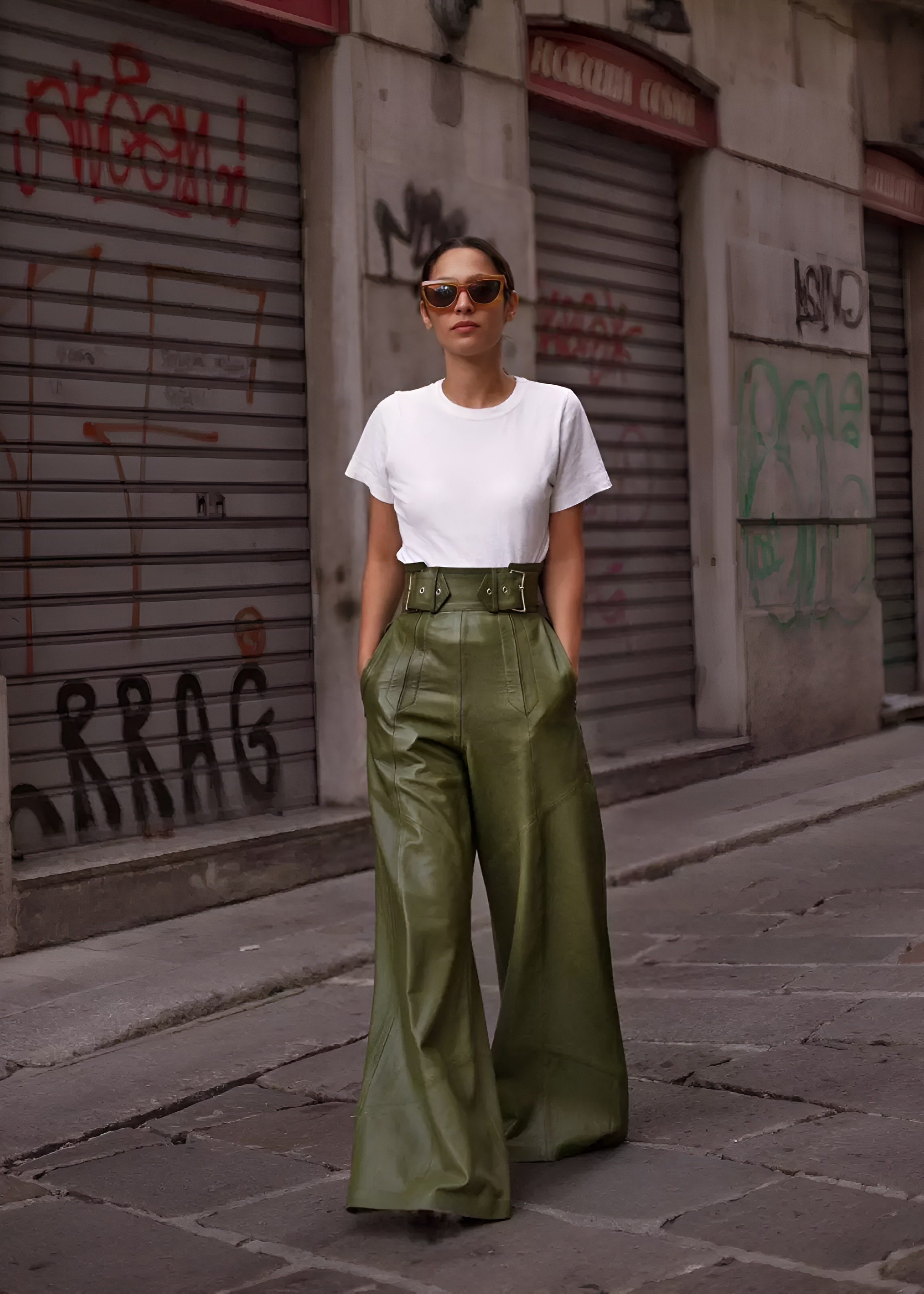 Aubree | High-waisted leather pants