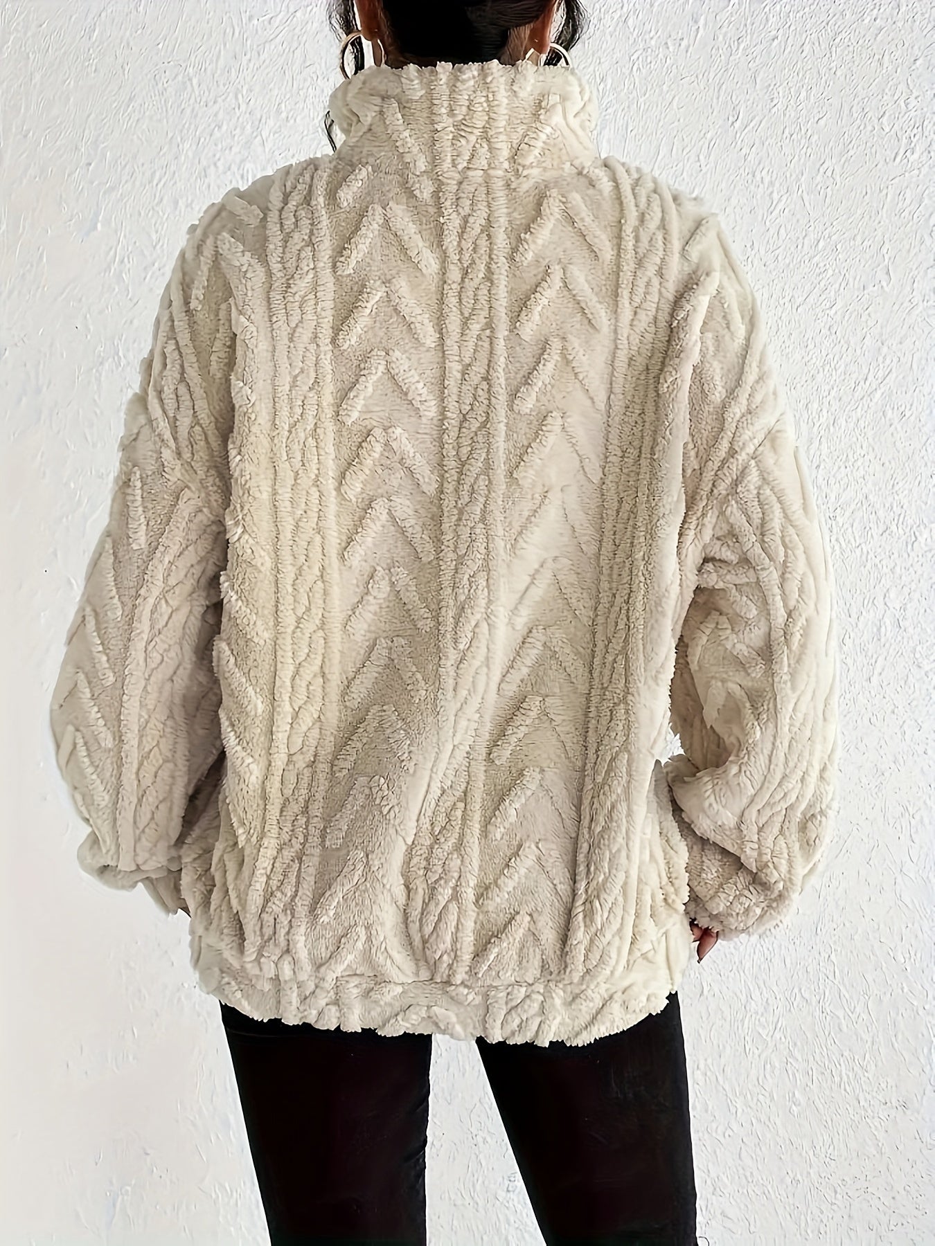 Dianne - Luxe Cable-Knit Fleece Sweatshirt