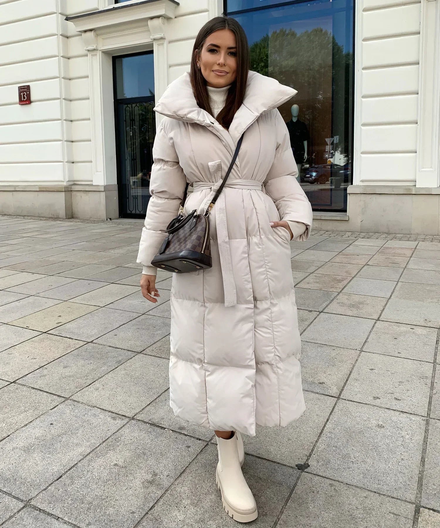 Victoria® Long Winter Coat with Belt