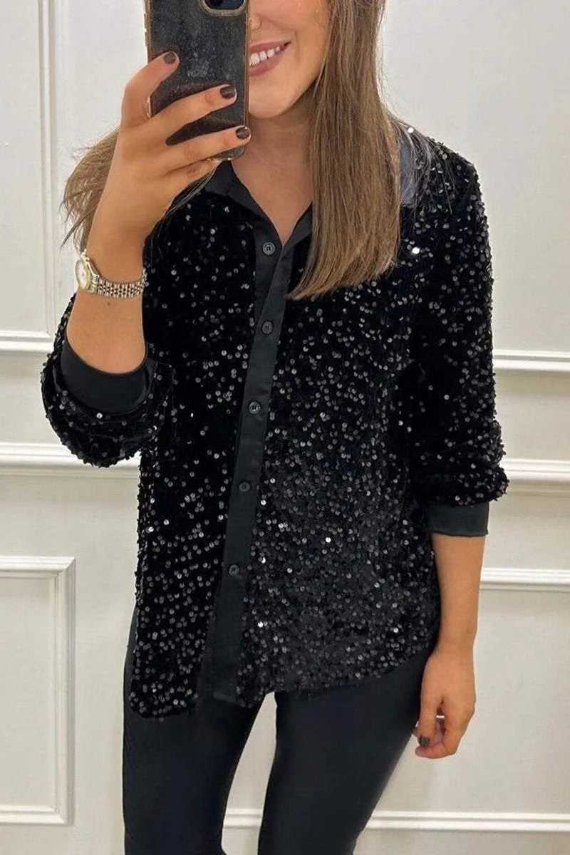 Ciara | Sparkling Shirt with Glitter Effect