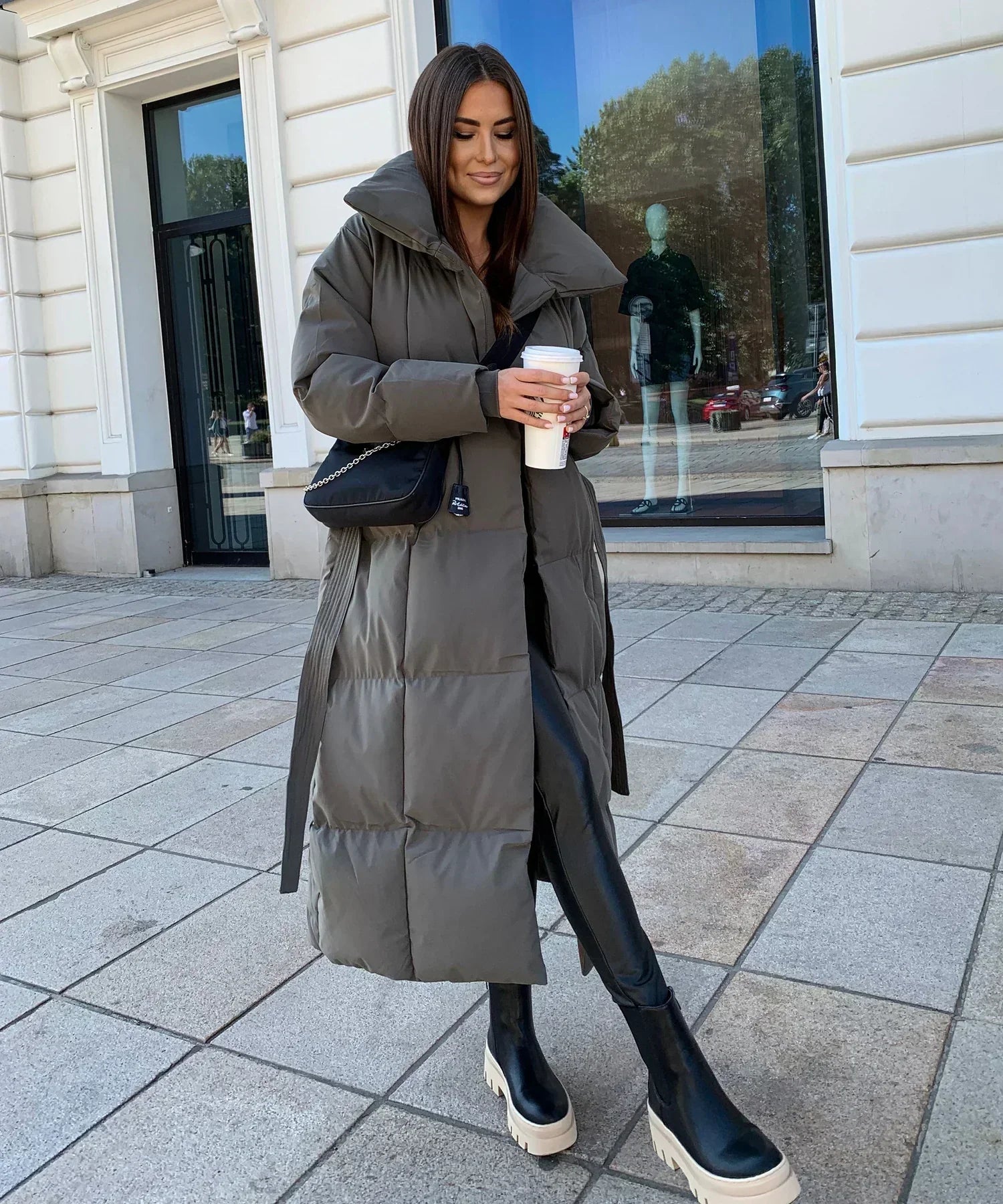 Victoria® Long Winter Coat with Belt