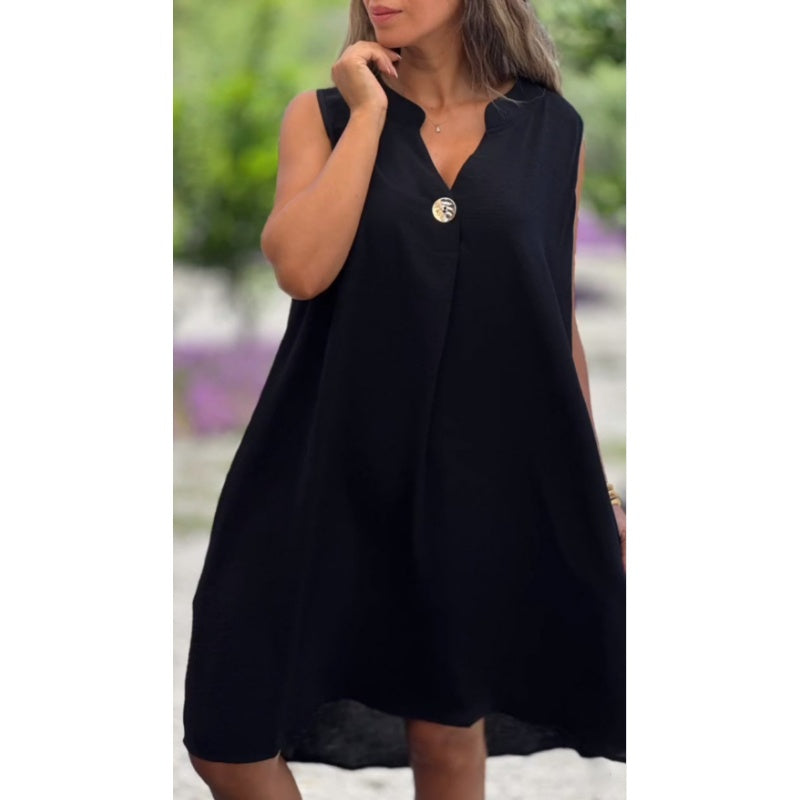 Sheryl - Sleeveless V-neck Dress