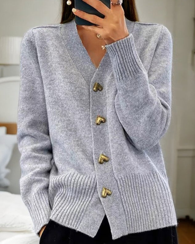 Elina™ | Elegant cardigan with heart-shaped buttons